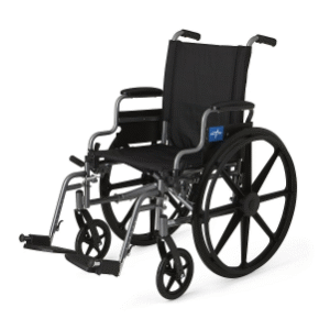 K4 Lightweight Wheelchair with Full-Length Arms and Swing-Away Footrests, 18" Width
