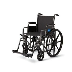 K3 Basic Wheelchair with Height-Adjustable Swing-Back Desk-Length Arms, Swing-Away Footrests and Anti-Tipper, 20" Width