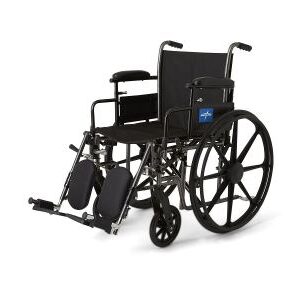 K3 Basic Wheelchair with Height-Adjustable Swing-Back Desk-Length Arms, Elevating Leg Rests and Anti-Tipper, 16" Width