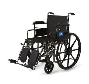 K3 Basic Wheelchair with Height-Adjustable Swing-Back Desk-Length Arms, Elevating Leg Rests and Anti-Tipper, 16" Width