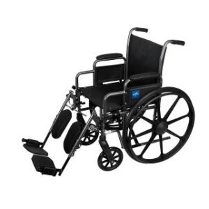 K3 Basic Lightweight Wheelchair with Desk-Length Arms and Elevating Leg Rests, 16" Width