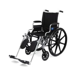 K4 Basic Lightweight Wheelchair with Removable Swing-Back Desk-Length Arms and Elevating Leg Rests, 20" Width