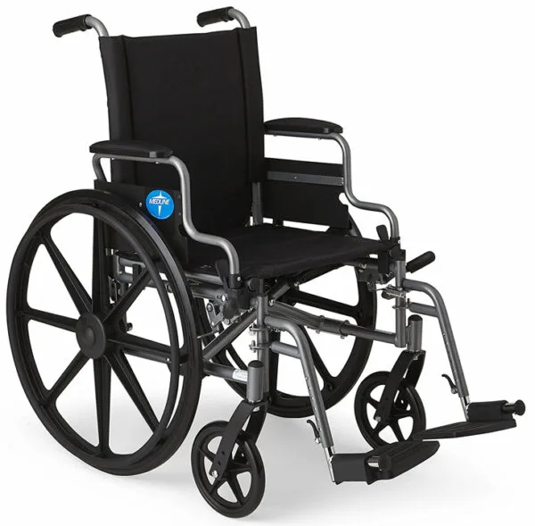 K4 Basic Lightweight Wheelchair with Removable Swing-Back Desk-Length Arms and Swing-Away Footrests, 18" Width - Image 2
