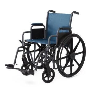 K1 Basic Wheelchair with Desk-Length Arms, Swing-Away Footrests and Microban-Treated Touch Points, 18" Width, Teal