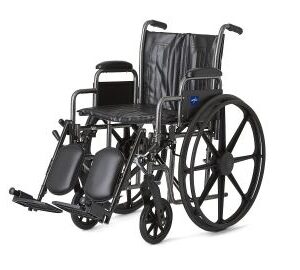 K2 Basic Wheelchair with 18"W Seat, Removable Desk-Length Arms and Elevated Leg Rests