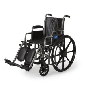 K2 Basic Wheelchair with 16"W Seat, Removable Desk-Length Arms and Elevated Leg Rests