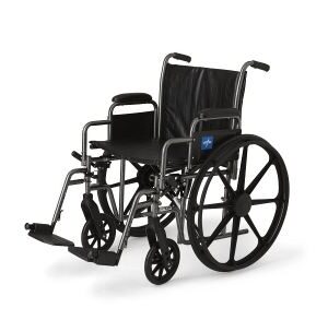 K2 Basic Wheelchair with 20"W Seat, Removable Desk-Length Arms and Swing-Away Leg Rests