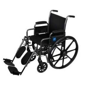 K1 Basic Wheelchair with Removable Desk-Length Arms and Elevating Footrests, 16" Width