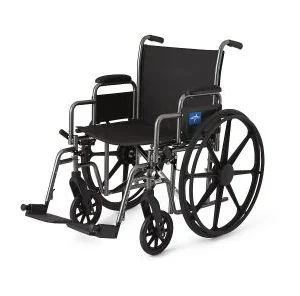 K1 Basic Wheelchair with Desk-Length Arms and Swing-Away Footrests, 20" Width