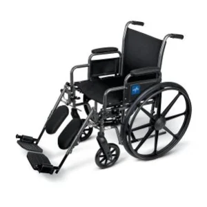 K1 Basic Wheelchair with Desk-Length Arms and Elevating Leg Rests, 20" Width