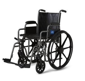 K2 Basic Wheelchair with 18"W Seat, Removable Desk-Length Arms and Swing-Away Leg Rests