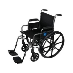 K2 Basic Wheelchair with 16"W Seat, Removable Desk-Length Arms and Swing-Away Leg Rests