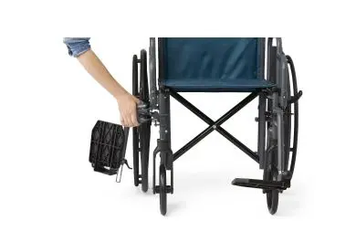 K1 Basic Wheelchair with Desk-Length Arms, Swing-Away Footrests and Microban-Treated Touch Points, 18" Width, Teal - Image 2