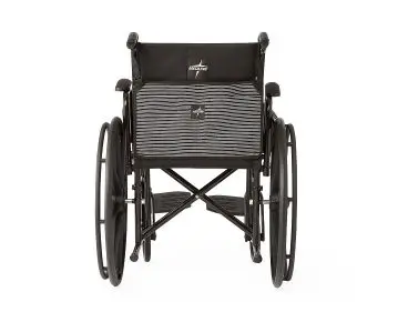 K1 Basic Wheelchair with Desk-Length Arms, Swing-Away Footrests and 2 Bags, 18" Width - Image 2