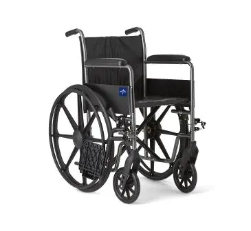 K2 Basic Wheelchair with 18"W Seat, Full-Length Permanent Arms and Swing-Away Leg Rests - Image 3