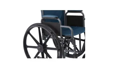 K1 Basic Wheelchair with Desk-Length Arms, Swing-Away Footrests and Microban-Treated Touch Points, 18" Width, Teal - Image 4
