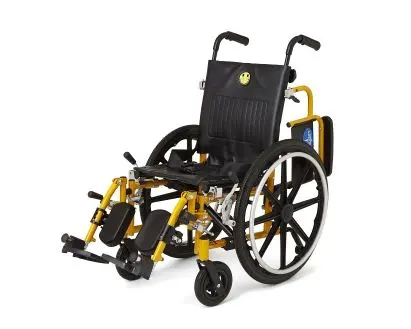 Kidz Pediatric Wheelchair with Swing-Back Desk-Length Arms and Swing-Away Elevating Leg Rests, 14" Width - Image 4