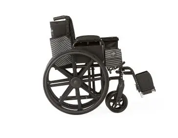 K1 Basic Wheelchair with Desk-Length Arms, Swing-Away Footrests and 2 Bags, 18" Width - Image 4