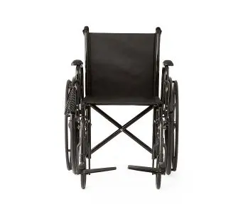 K1 Basic Wheelchair with Desk-Length Arms, Swing-Away Footrests and 2 Bags, 18" Width - Image 5
