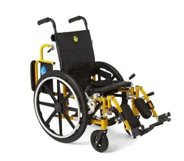 Kidz Pediatric Wheelchair with Swing-Back Desk-Length Arms and Swing-Away Elevating Leg Rests, 14" Width - Image 6