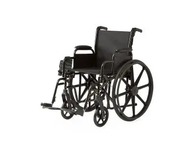 K1 Basic Wheelchair with Desk-Length Arms, Swing-Away Footrests and 2 Bags, 18" Width - Image 6