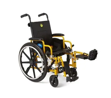 Kidz Pediatric Wheelchair with Swing-Back Desk-Length Arms and Swing-Away Elevating Leg Rests, 14" Width - Image 7