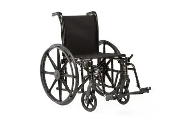 K1 Basic Wheelchair with Desk-Length Arms, Swing-Away Footrests and 2 Bags, 18" Width - Image 8