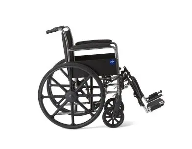 K1 Basic Wheelchair with Permanent Full-Length Arms and Elevating Leg Rests, 18" Width - Image 5