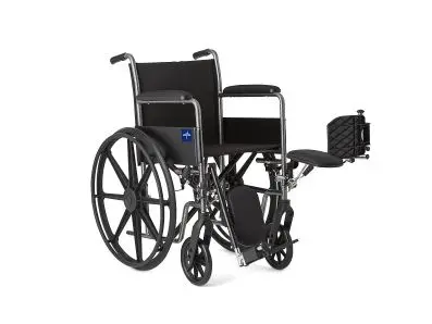 K1 Basic Wheelchair with Permanent Full-Length Arms and Elevating Leg Rests, 18" Width - Image 6