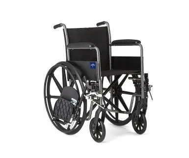K1 Basic Wheelchair with Permanent Full-Length Arms and Elevating Leg Rests, 18" Width - Image 7