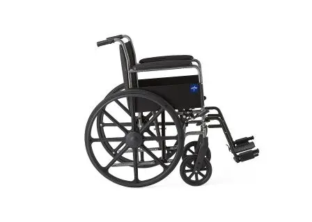 K1 Basic Wheelchair with Permanent Full-Length Arms and Swing-Away Footrests, 18" Width - Image 5