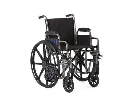 K1 Basic Wheelchair with Desk-Length Arms and Swing-Away Footrests, 18" Width - Image 6