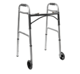Folding Walker Adjustable Height McKesson Aluminum Frame 350 lbs. Weight Capacity 32 to 39 Inch Height