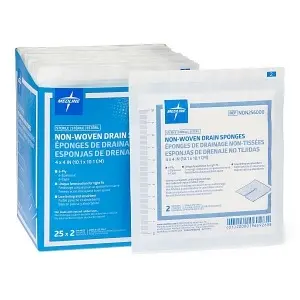 GAUZE, SPONGE, DRAIN, 4"X4", 6PLY, STRL, 2'S